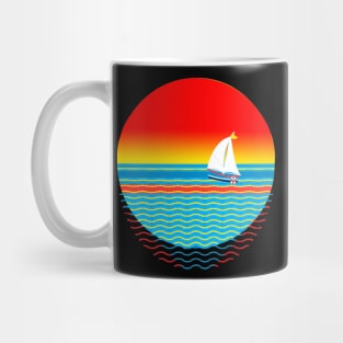 Sailboat Sailing at Sunset Mug